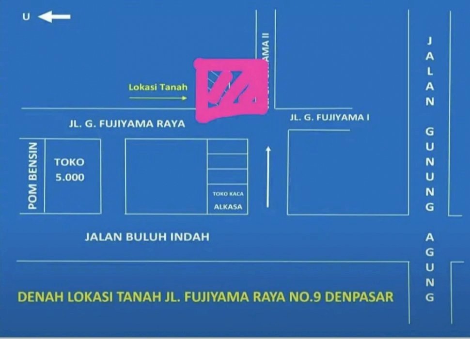 Dijual tanah 5 are, premium jalan utama Fujiyama buluh indah denpasar