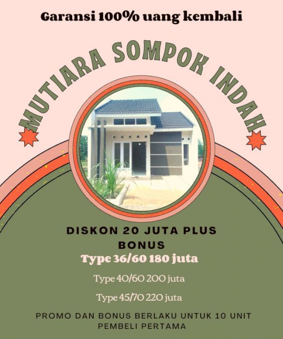 Promo 10 unit pertama cashback 20 jt, strategis dkt ke miko mall