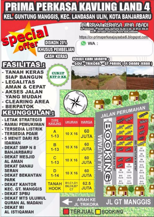 Tanah kavling siap bangun bebas banjir dataran tinggi