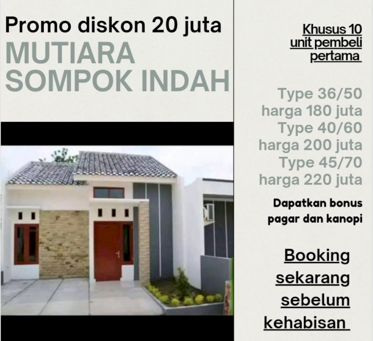 Dapatkan promo diskon + free pagar canopy, Rumah minimalis strategis