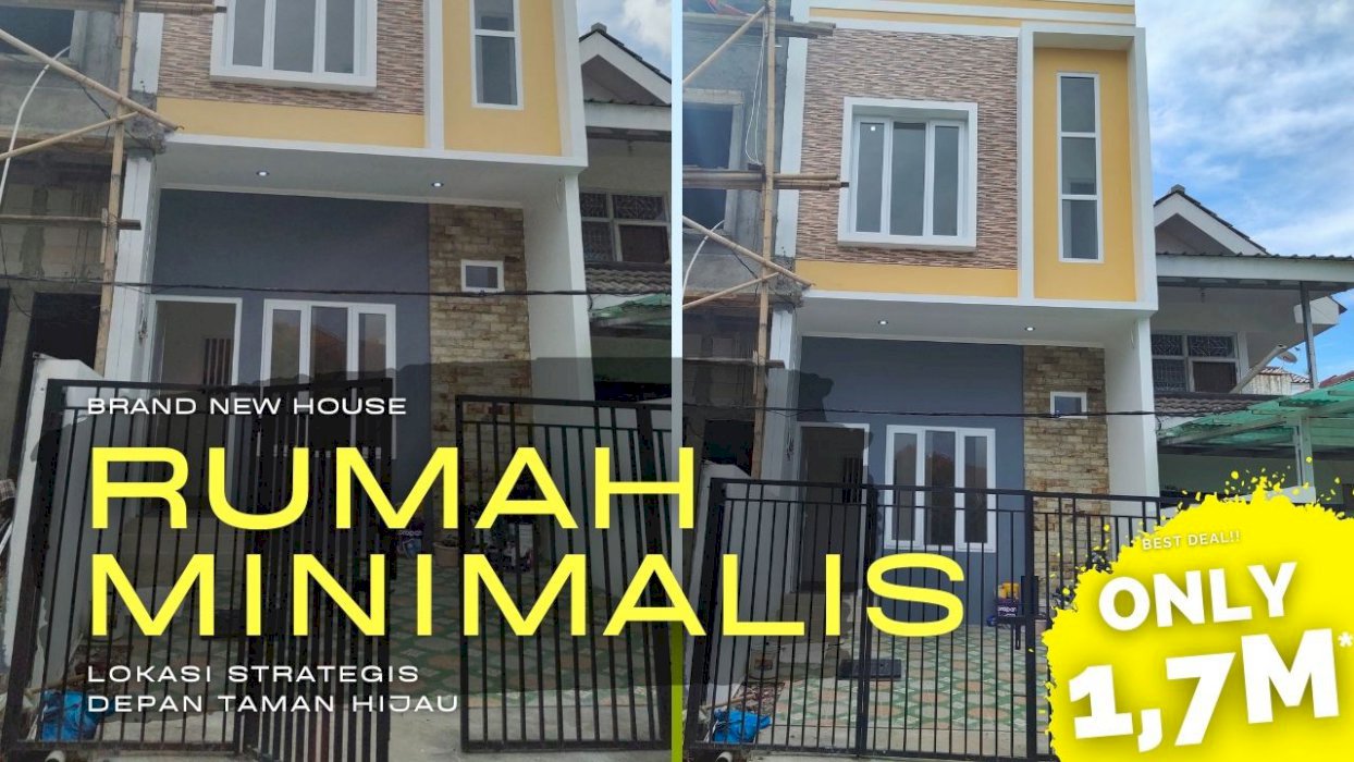 Rumah Kelapa Gading Minimalis 2 Lantai Bangunan Baru Depan Taman Hijau