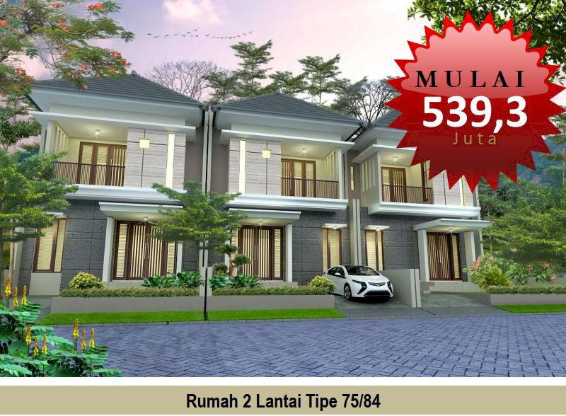 Promo Awal Tahun Hunian Villa 2 Lantai 75/84 Fasilitas Mewah