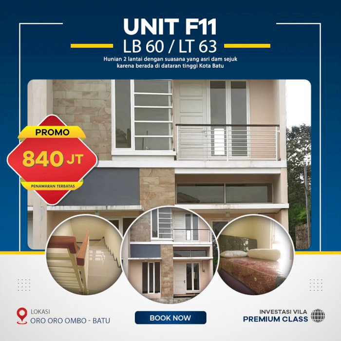 [Ready Stock] Beli Villa Diskon Besar Besaran di Oro-Oro Ombo