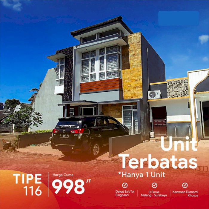 [Ready Stock] Istimewa Rumah 2 Lantai Poros Jl Raya Singosari - Surabaya