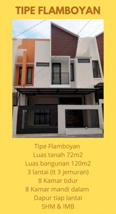 [Ready Stock] Rumah Kost 3 Lantai Hanya 300 Meter Dari UMM 3 Malang