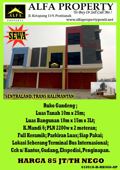 Ruko Sentraland, Pontianak, Kalimantan Barat