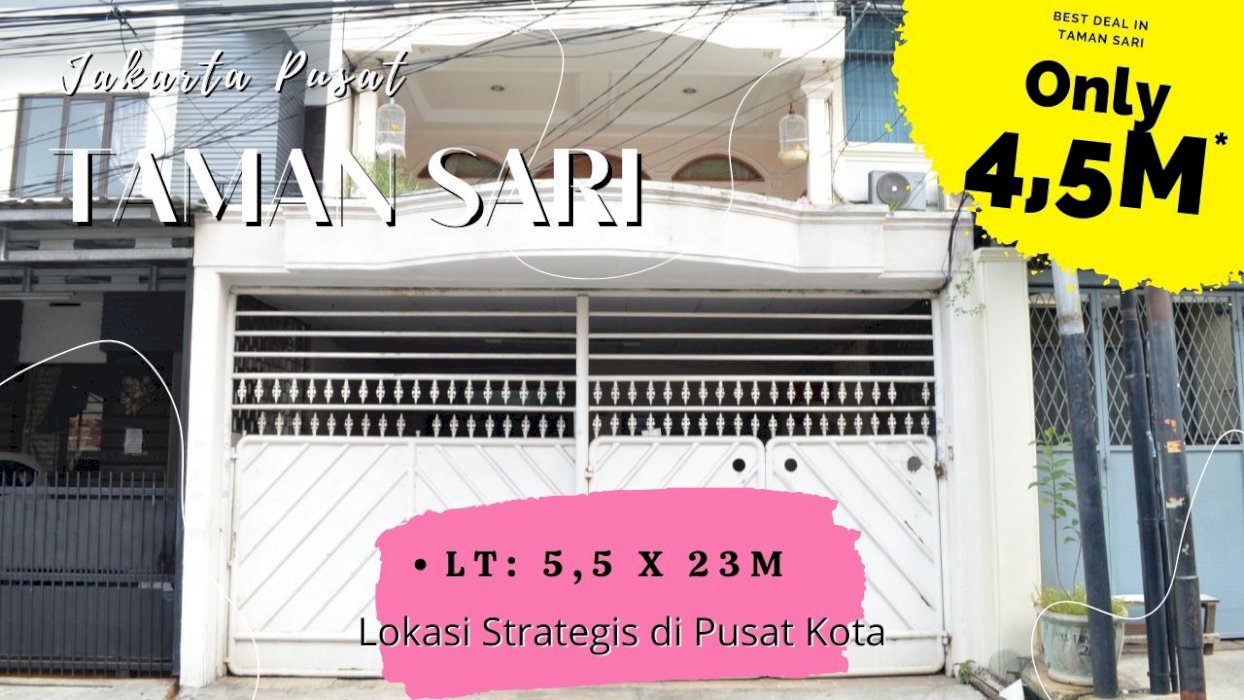 DIJUAL RUMAH TAMAN SARI STRATEGIS DI JAKARTA PUSAT DEKAT PUSAT BISNIS