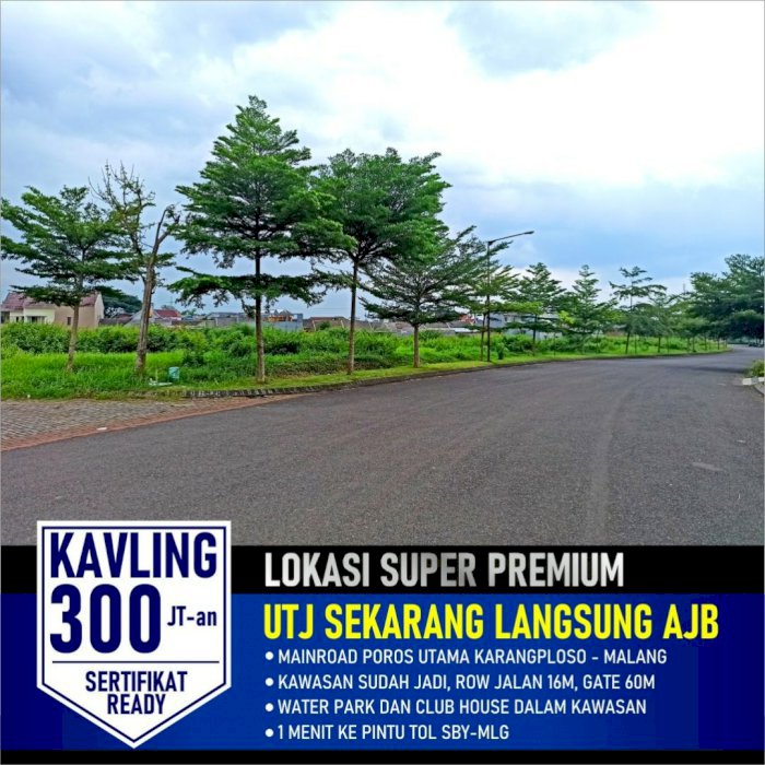 Kavling Siap Bangun di Kawasan Elit Fasilitas Lengkap Karanglo