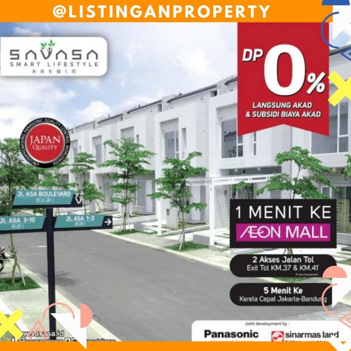 Jual Rumah Savasa deltamas Depan AEON MALL