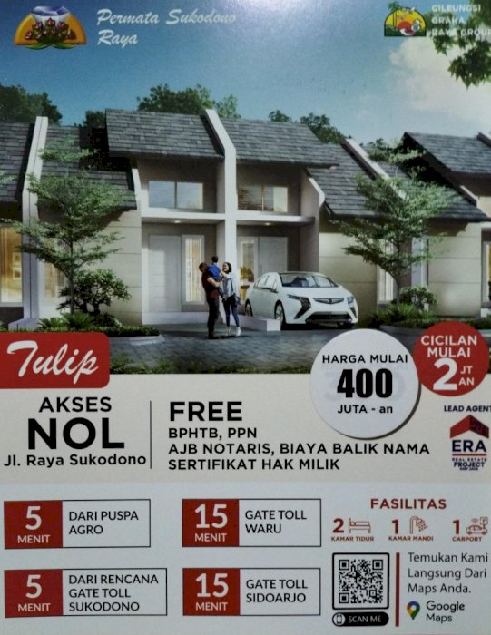 JUAL RUMAH MURAH N STRATEGIS NOL RAYA SUKODONO