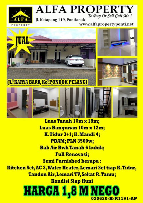 Rumah Pondok Pelangi Karya Baru Pontianak Kalimantan Barat