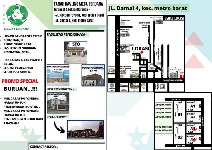 TANAH KAVLING MURAH DI METRO LAMPUNG