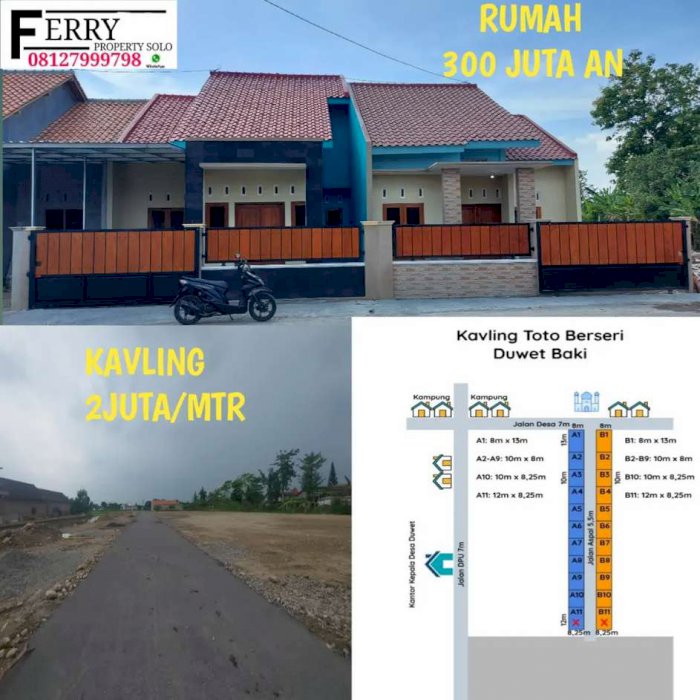 Rumah dijual solo baru baki balepadi 300 juta an