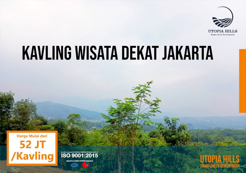 Kavling tanah Utopia hills di Cariu Harga 52juta Luas 100m2