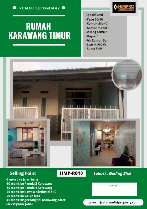 Rumah di jual murah di Karawang Timur