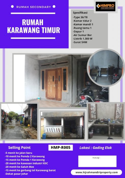 Rumah di jual murah di warung bambu Karawang Timur
