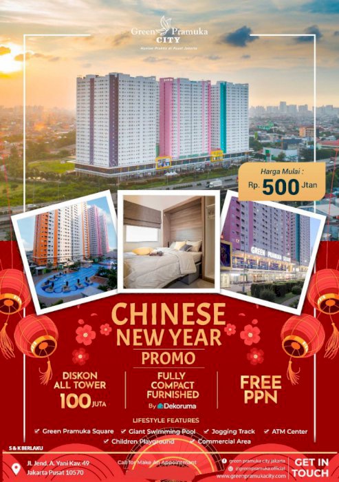 DI JUAL APARTMENT GREEN PRAMUKA CITY, JAKARTA PUSAT