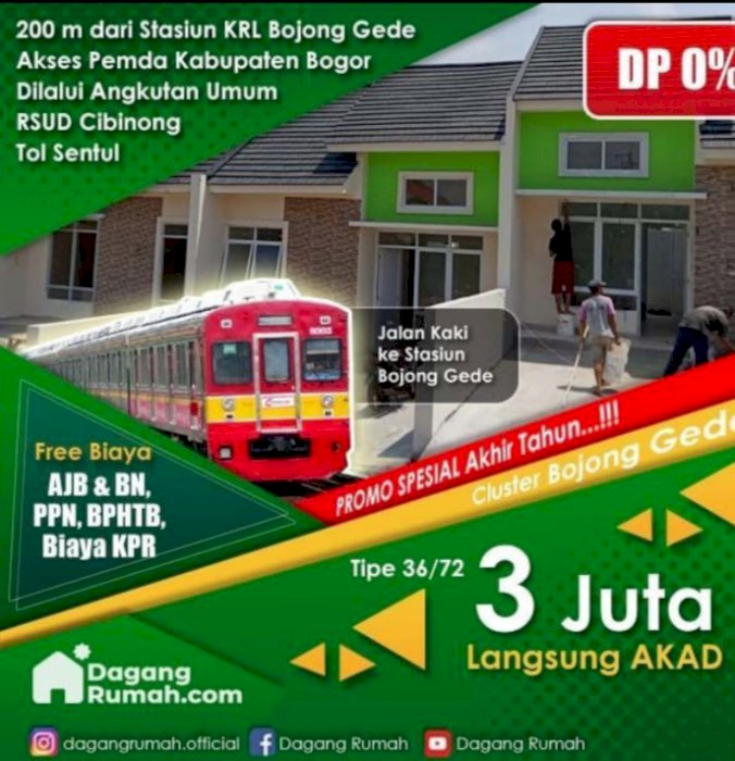 Cukup 3 JT langsung akad cluster Bojong gede