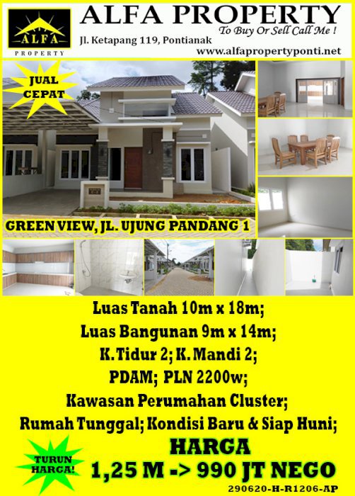 Rumah Ko Green View, Ujung Pandang 1, Pontianak, Kalimantan Barat