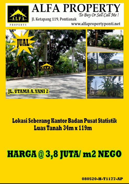 Tanah di Ahmad Yani II, Pontianak, Kalimantan Barat