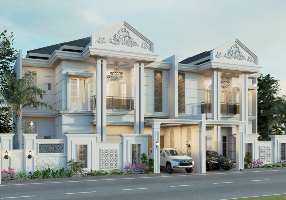  rumah 2 lantai berkonsep clasik di komp ternama di pemda jl cemara kipas