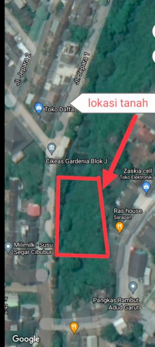 Tanah murah dekat dengan cibubur
