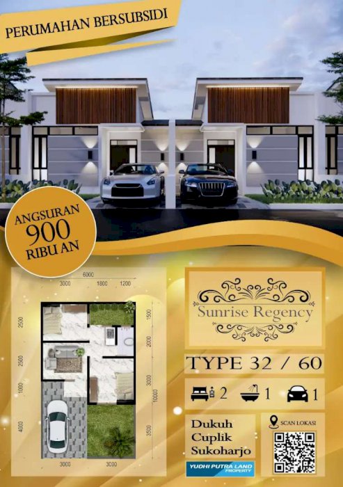 Rumah murah bersubsidi dijual solo Sukoharjo Surakarta 100 juta an