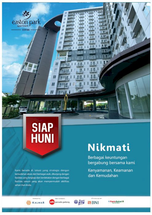 Dijual Apartment 1 BR Easton Park Serpong Type Picasso , Pool View