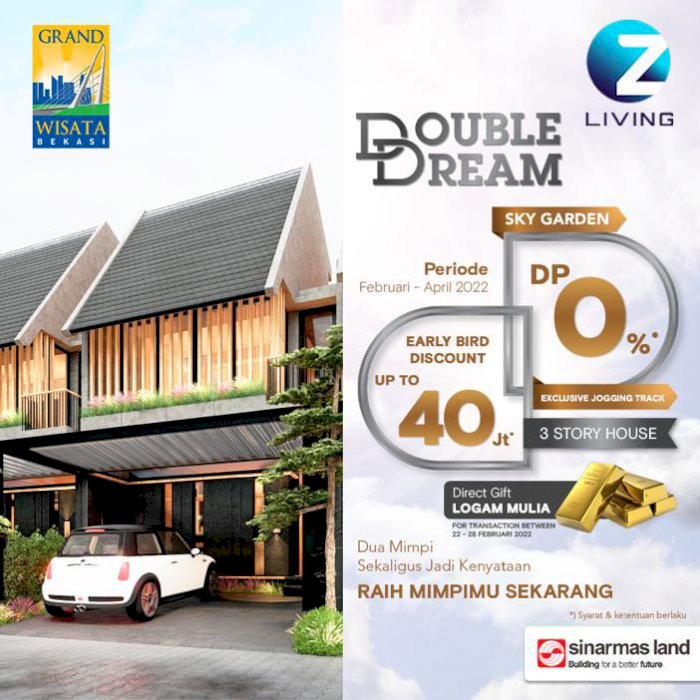Perumahan Grand Wisata Z Living type Modern, Lake House. Promo ðŸ”–