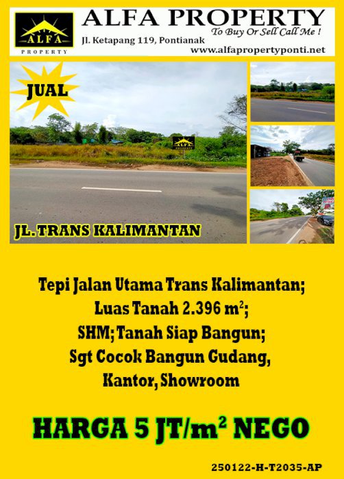 Tanah Jl Trans Kalimantan, Pontianak, Kalimantan Barat