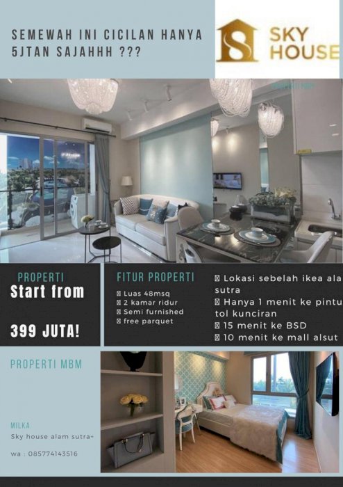 Dijual/Disewa Apartemen Sky House di Alam Sutera Tangerang