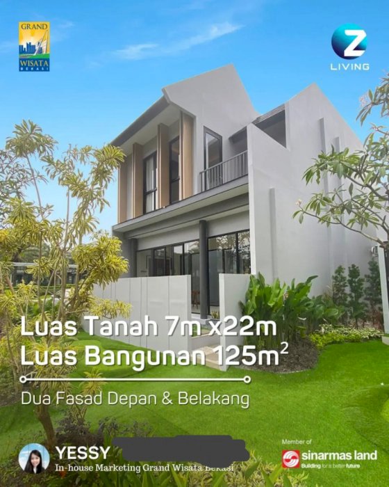 Dijual Rumah Estetik DP Hanya 0%, Tipe Lifestyle, Z living ,Grand Wisata Bekasi