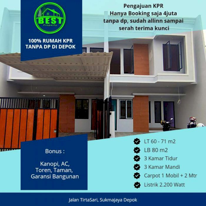 Cukup 4jta sudah dapat rumah 2 lanti di kota depok