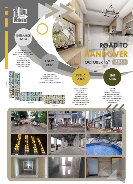 Jual Apt Studio La Hub / La City di Lenteng Agung (unfurnished) (BU)