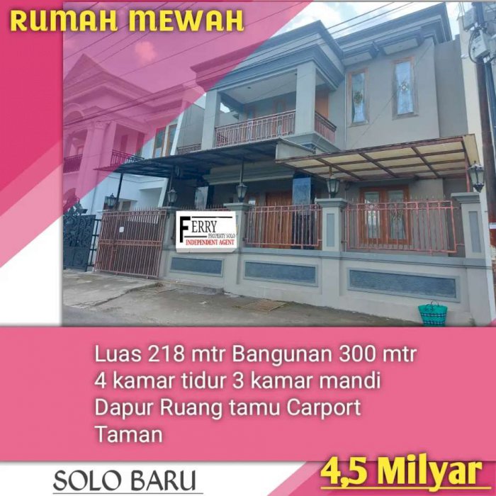 Rumah mewah dijual solo baru dr oen al azhar indriati the park 4,5M