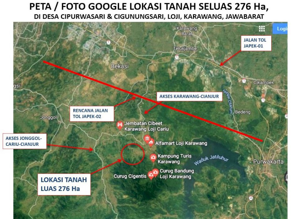 Dijual Cepat Tanah Murah Sudah SHM,Bonus Pohon Jati, KARAWANG