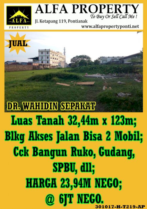 Tanah Dr. Wahidin, Pontianak, Kalimantan Barat