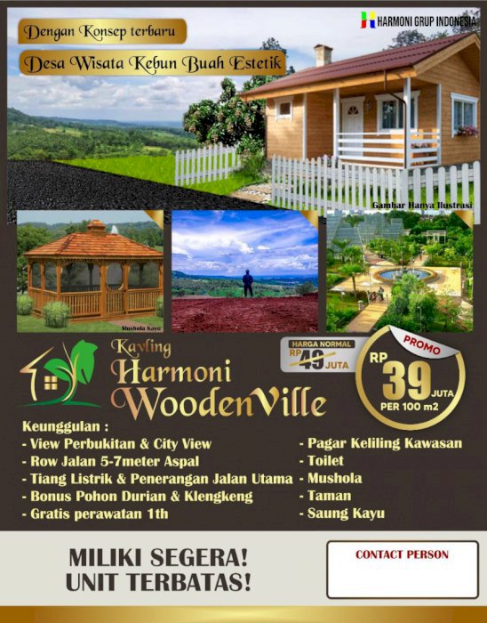 JUAL TANAH KAVLING MURAH HARMONI WOODEN VILLE CARIU BOGOR TIMUR