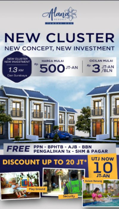 Dijual Rumah  2Lantai Alana Tambak OSO Surabaya Murah