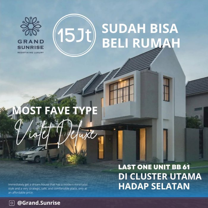 DIJUAL RUMAH di GRAND SUNRISE MENGANTI, UTJ 15JUTA LANGSUNG AKAD