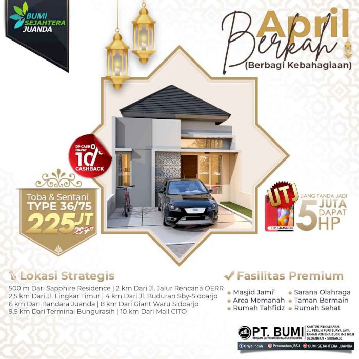 DIJUAL RUMAH MODERN TYPE 36 FASILITAS LENGKAP