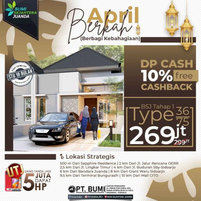 PROMO RUMAH SIDOARJO STRATEGIS 200 JUTAAN FASILITAS LENGKAP Desa,,