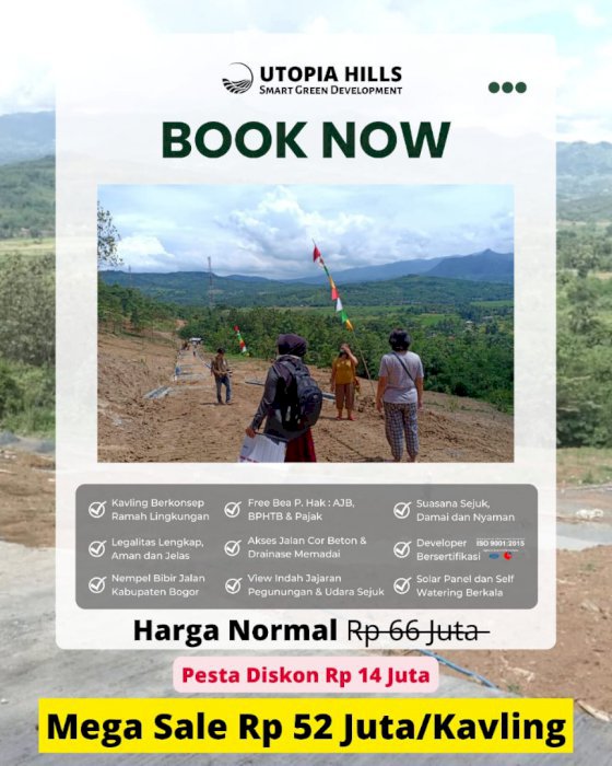 JUAL MURAH TANAH KAVLING DISKON 14JT + 10JT