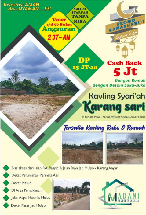 Kavling syariah Karang sari, Murah Meriah
