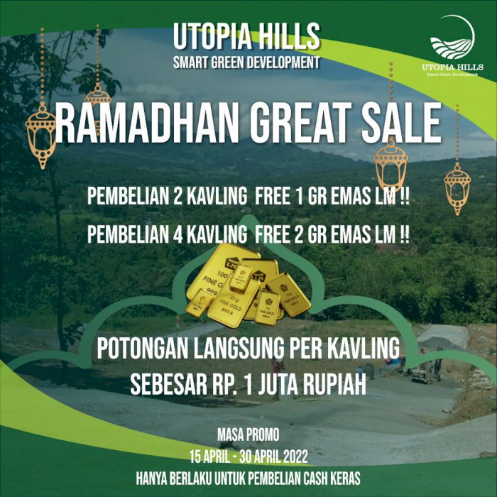 JUAL TANAH BONUS DISKON DAN FREE 1 GR EMAS LM SELAMA RAMADHAN