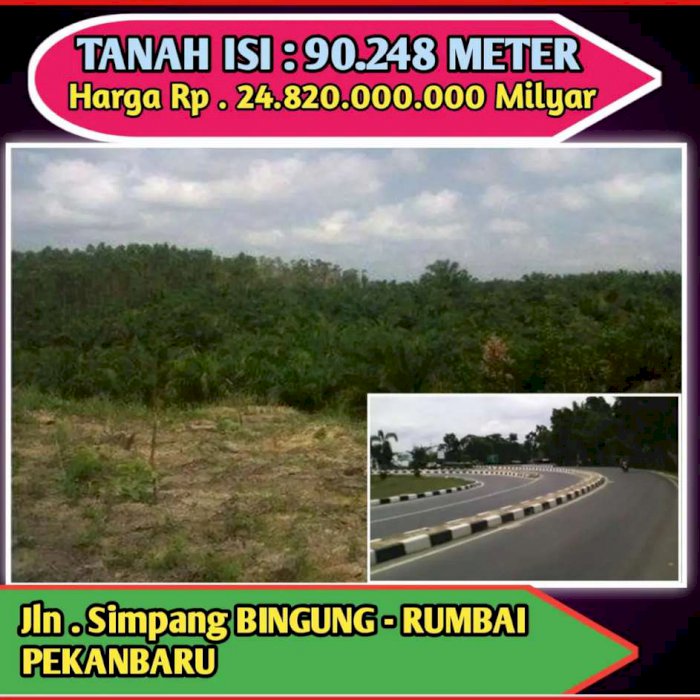 Tanah Di pinggir Jalan Simpang Bingung - Rumbai ( Pku )
