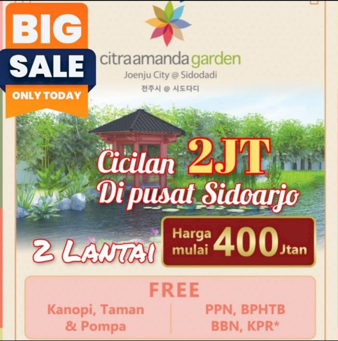 Rumah 2Lantai Harga 1lantai Tengah Kota Sidoarjo