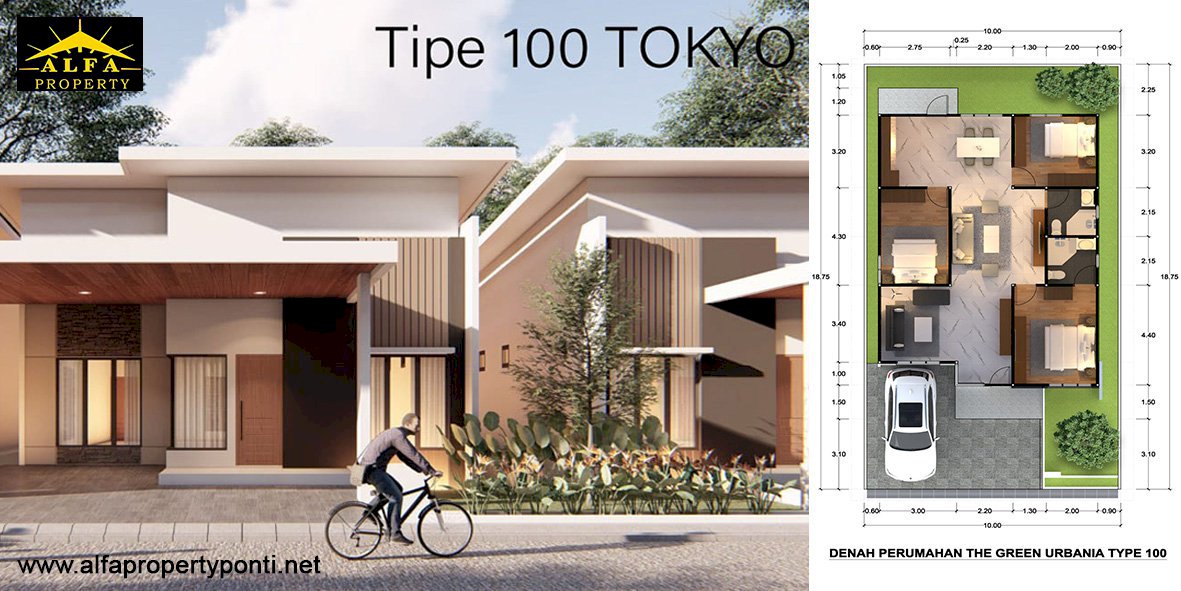 Rumah Type Tokyo, The Green Urbania, Pontianak, Kalimantan Barat