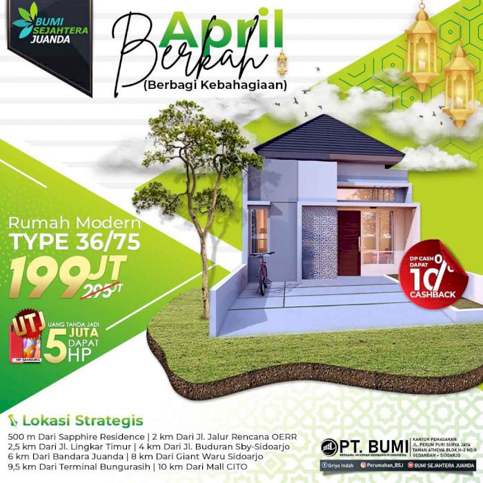 DIJUAL RUMAH MODERN TERBESAR DAN TERLARIS DI SIDOARJO, PROMO TERBATAS
