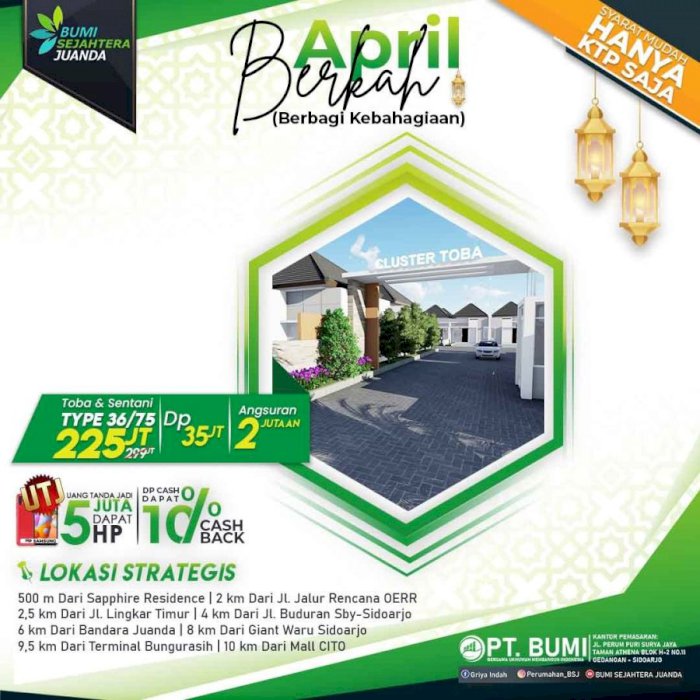 PERUMAHAN MINIMALIS TERLARIS DAN TERBESAR DI SIDOARJO